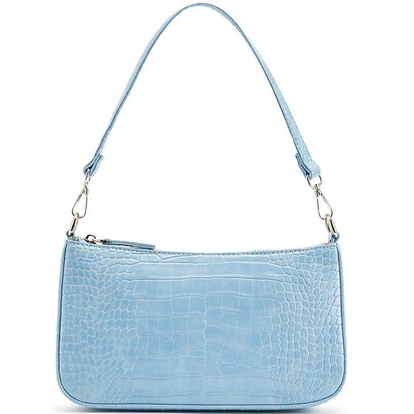 90S Shoulder Bag Vegan Leather Crocodile Purse Classic Clutch O_O - Picture 1 of 9